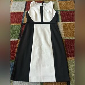 White House Black Market Sleeveless Black and White sheath Dress